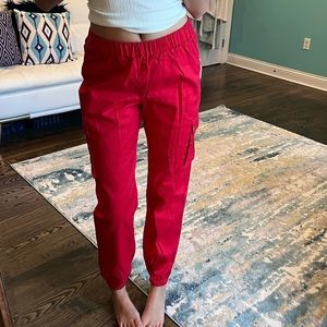 NWT PLT red cargo pants